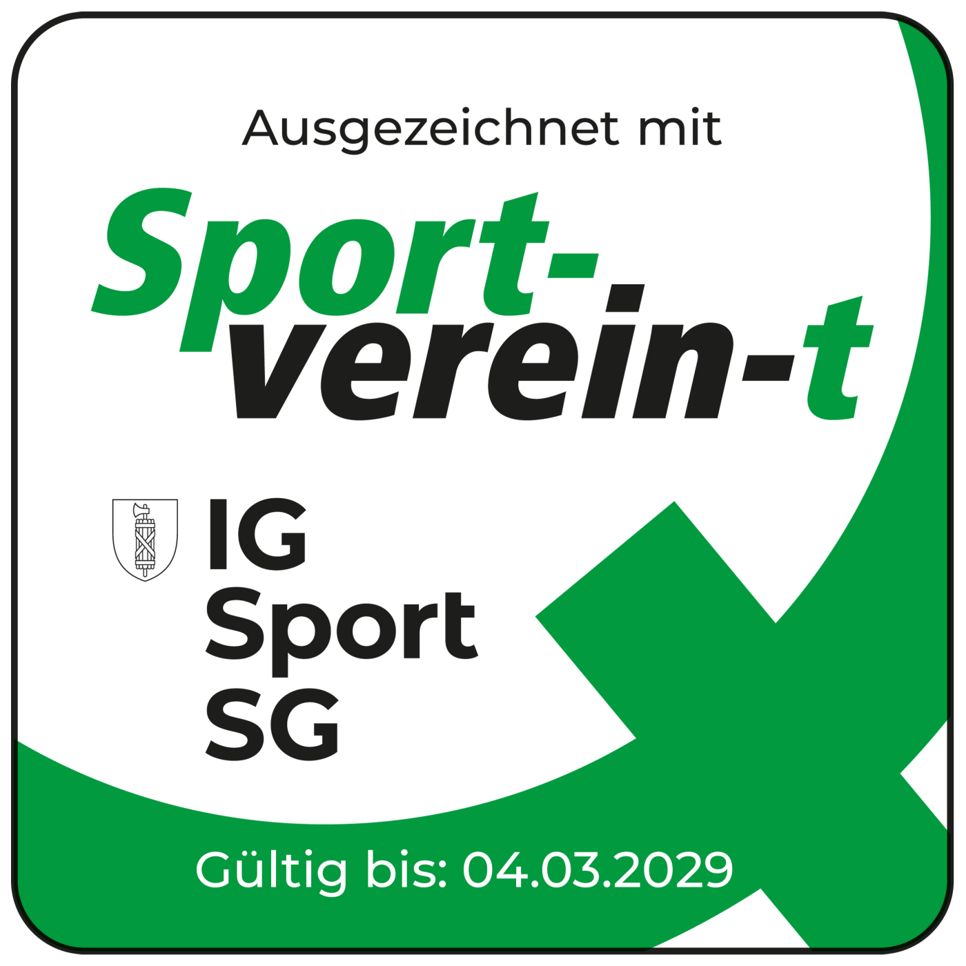 Qualitätslabel Sport-verein-t bis 4. März 2029